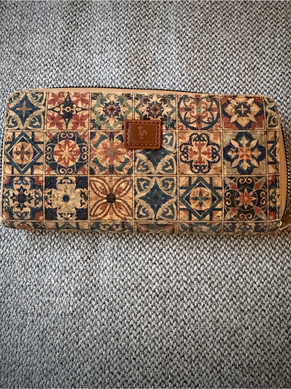 Patterned Zip-Around Wallet in Multicolor by